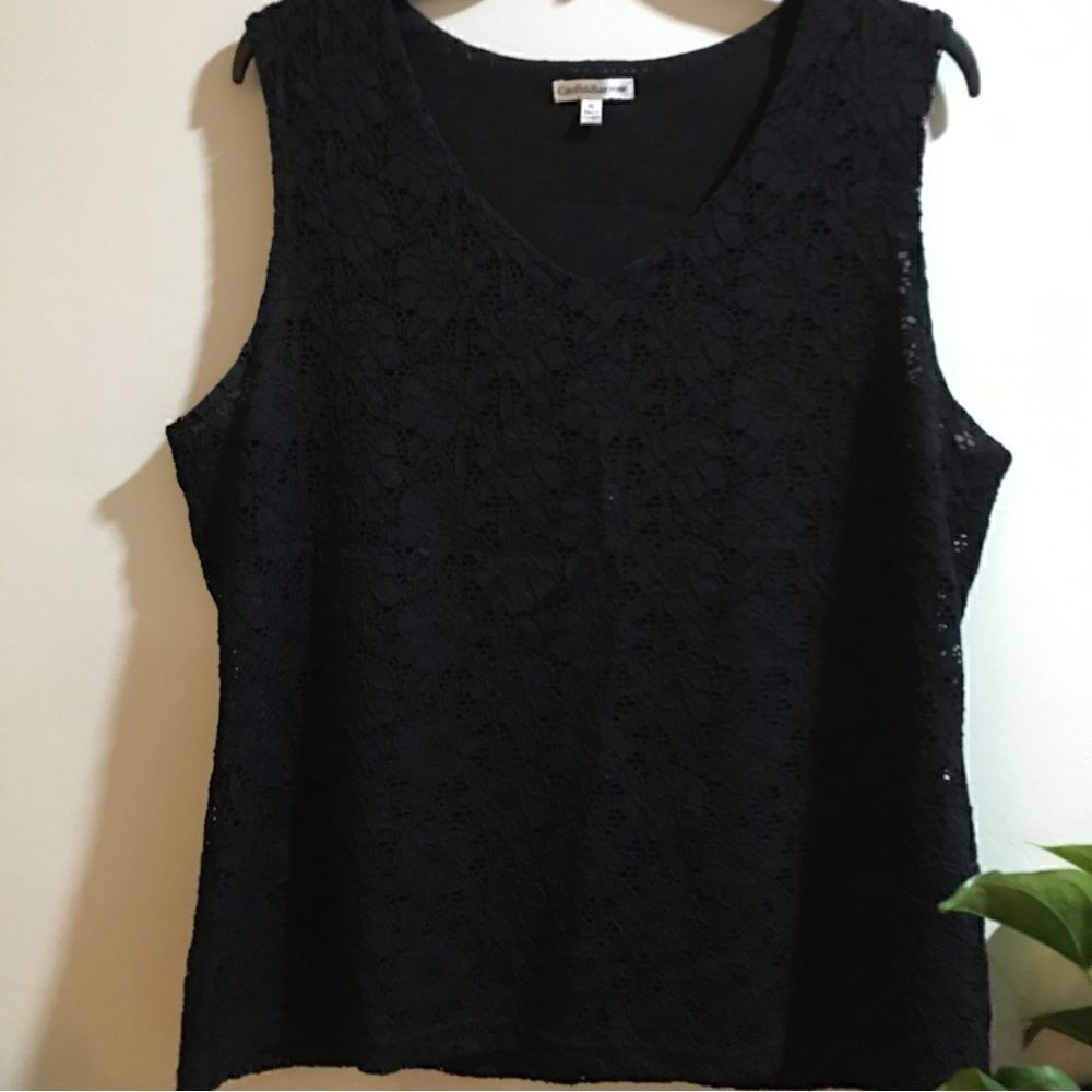 Mesh under lace Tank Top